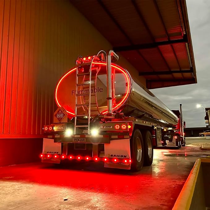 Maxxima 196” Red Silicone Flexible Adhesive Strip Light, Commercial Grade Truck Light, Third Brake Light or Clearance Marker for Tankers, Ring of Safety for Trailers, 3M Stick Tape, 12.8VDC, 3.1A