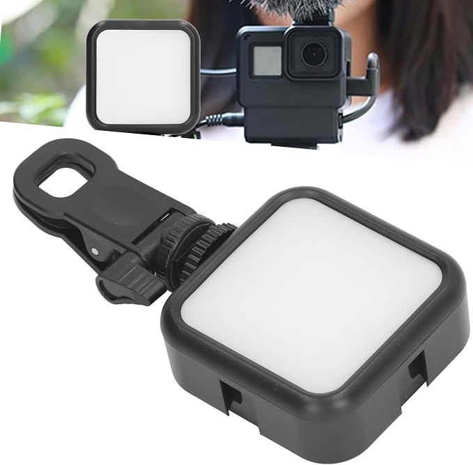 Mini Portable Clip on Fill Light, LED Rechargeable Selfie Light, Dimmable 3000k to 7000k, 1200 Mah High Capacity Battery, Suitable for Selfies,Video Conferencing,Photography