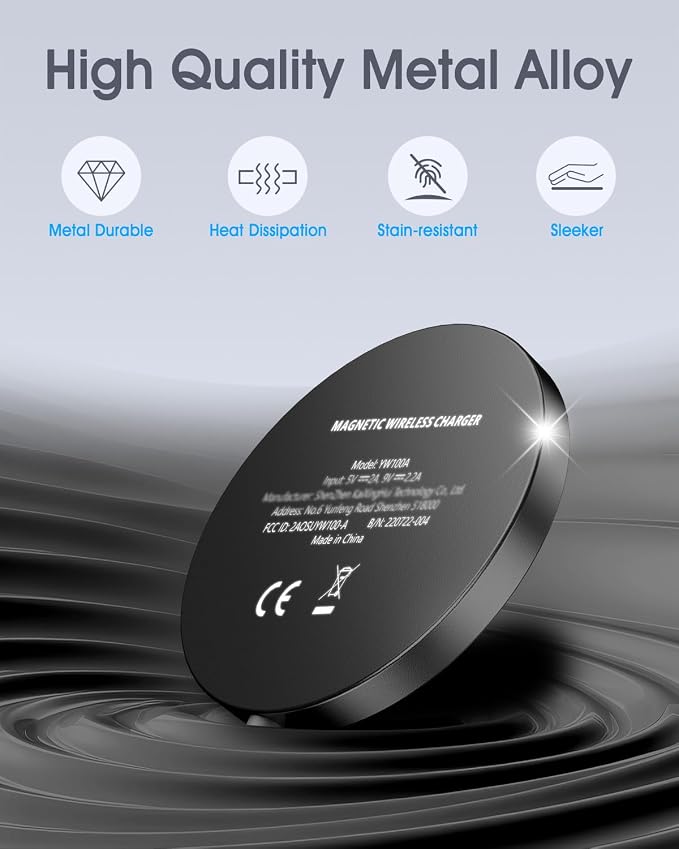 WRVVR for Apple Mag-Safe Charger 2 Pack, Magnetic Wireless Charger for iPhone 17/17 Pro/17 Pro Max/Air/16 15 14 13 12 Pro Max Plus mini,Charging Pad for Airpods Pro 3 2,Strong Magnet, Black
