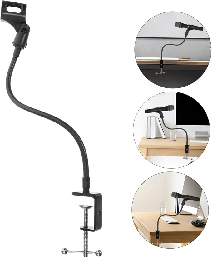 VICASKY 1set Adjustable Gooseneck Microphone Stand Phone Holder for Desk Versatile Microphone Arm for Streaming Recording and Video Conferencing Stable Base Easy Installation Angle