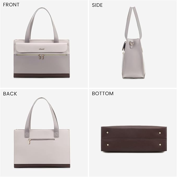 LOVEVOOK Laptop Bag for Women 15.6 Inch Tote Work Professional Leather Computer Briefcase Waterproof Handbag Shoulder Large Capacity Business Teacher Office Crossbody Purse