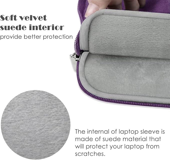 13 Inch Laptop Sleeve Case for MacBook Neo 13'' with A18 Pro Chip Released in 2026 (Model:A3404) Protective with Adjustable Handle Carrying Canvas Bag Accessories for Students Home Office (Purple)