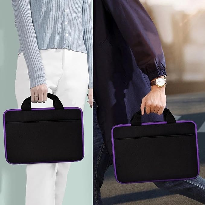 Hseok Laptop Case 13.3-14 inch Sleeve, TSA Computer Handbag Water-Resistant and Shockproof Bag Compatible with MacBook Pro/Neo 14", Mac Air/Pro 13.3" and 13"-14" Notebooks Chromebooks,Black-Purple