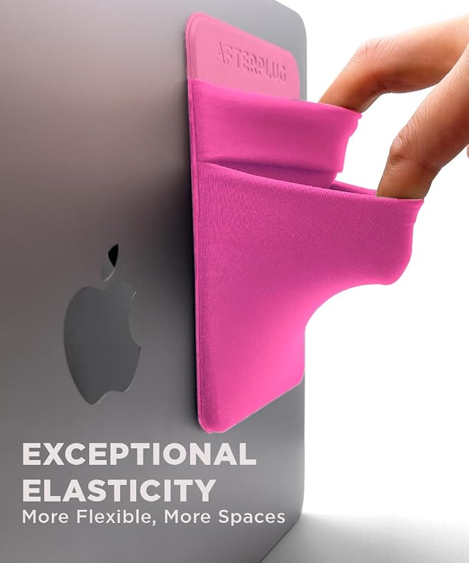 2-Pocket Adhesive Hard Drive Holder for Laptop, Stick-On Pocket Pouch for External Portable SSD, HDD, Slim Mouse and Cables (Small - Fits SSD)