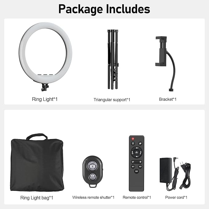 Hagibis 21 inch Ring Light with Stand Outer 55W 5600k Dimmable LED Light, Tripod Stand,and Phone Holder,Remote Controller,Carrying Bag ,CRI 97+ 2540lux, for Streaming Home Office Zoom Call Lighting