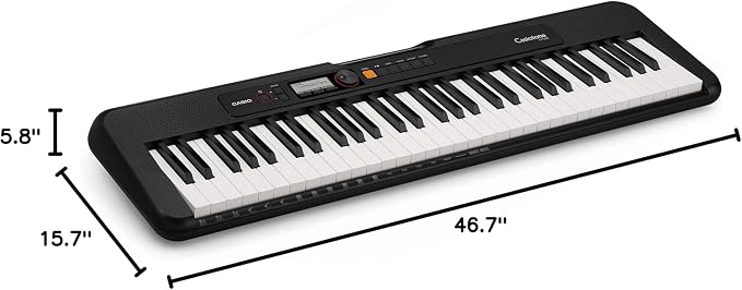 Casio CT-S200BK EPA 61-Key Premium Keyboard Package with Headphones, Stand, Power Supply, 6-Foot USB Cable and eMedia Instructional Software, Black