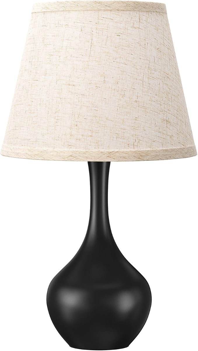 Seealle 16.1" Touch Table Lamps for Nightstand, 3-Way Dimmable Small Bedroom Lamps for Night Stands, Black Bedside Lamps for Living Room, Kids Room, End Table