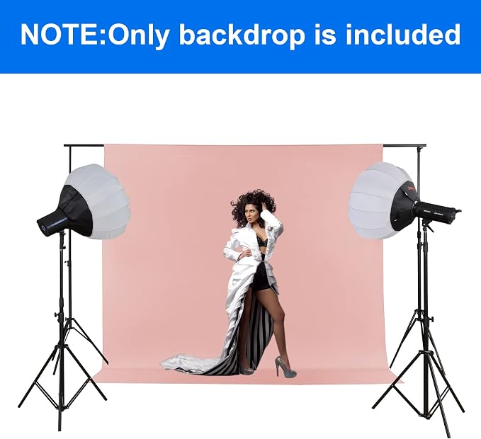 Joccun 10X10FT Light Pink Backdrop Background for Photography,Polyester Backdrop Curtain Background Screen for Photography,Photoshoot,Video Recording,Studio(10X10ft,Light Pink)