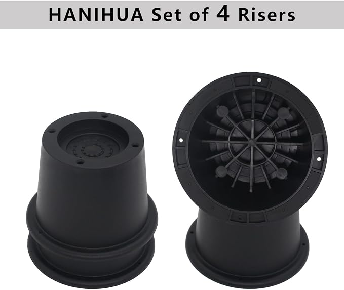 4 Pack Furniture Risers Black Bed Risers 2 inch, Bed Lifts Risers for Sofa, Couch, Desk, Heavy Duty Bed Frame Risers Table Leg Extenders Supports Up to 1,300 Lbs