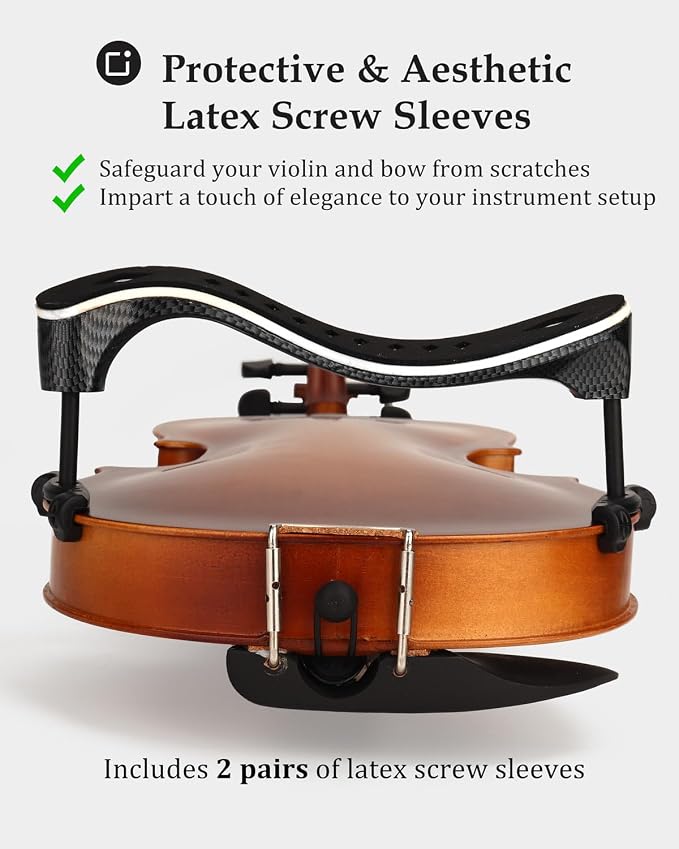 LMS Universal Extra Long Fork for Violin Shoulder Rest 4/4 3/4 Full Size, Replacement for Violin Viola Fiddle Shoulder Rest Extra-Long Feet, 1.5 inch (Black)
