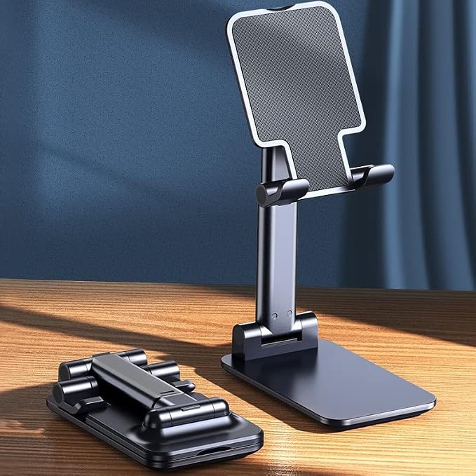 Meetuo 2 Pcs Cell Phone Stand, Adjustable Angle Height Phone Stand for Desk, Foldable Portable Phone Holder for iPhone 14/13/12/Smartphones