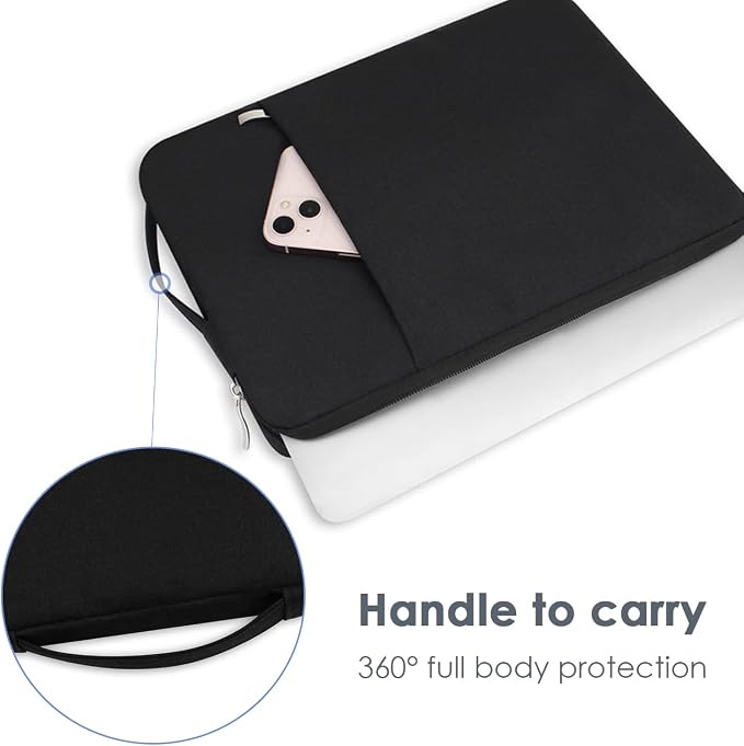 Laptop Sleeve Case for MacBook Neo 13'' with A18 Pro Chip Released in 2026 (Model:A3404) Protective with Handle Travelling Carrying Canvas Bag Accessories for Students Home Office (Black)