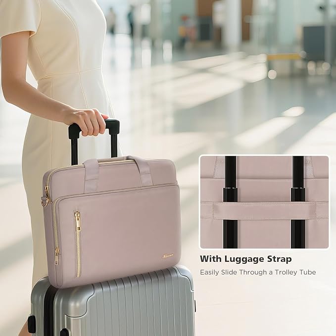 KIZUNA Laptop Bag 13.3 Inch Computer Shoulder Case Sleeve Briefcase For 14" MacBook Pro M3 2023/M2 M1 Max /13.6" New MacBook Air M2/14 Yoga Slim 7x/14.5" XPS 14/Latitude 5450,Khaki