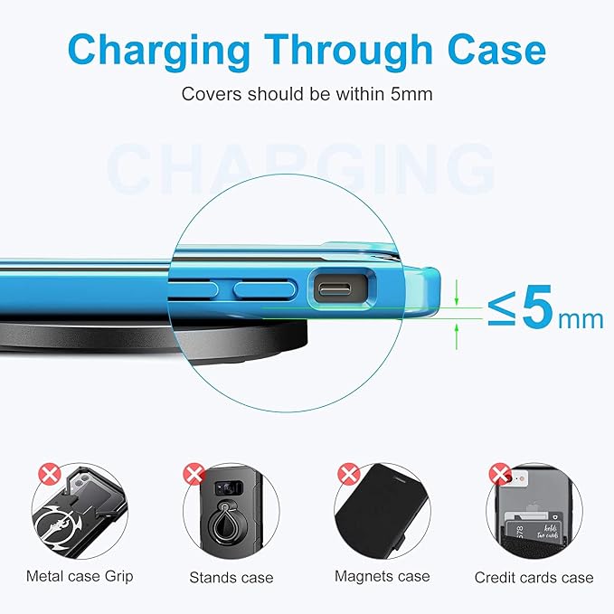 20W Fast Wireless Charger Pad with USB-C for Samsung Galaxy S25/S24/S23/S22/Note 20/Buds/Buds +,Pixel 8/7,Wireless Phone Charge Station Compatible with iPhone 17/16/15/14/13/SE/X/AirPods etc