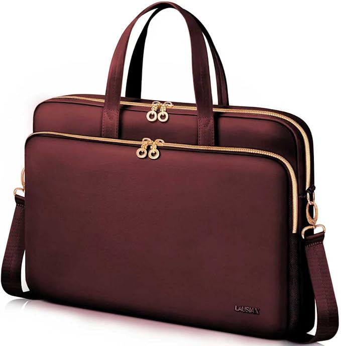 Laptop Case Bag Women Men Computer Sleeve Compatible with MacBook/Dell/HP/Acer/ASUS, Waterproof Shoulder Carrying Briefcase, Red, 15.6-16 Inch