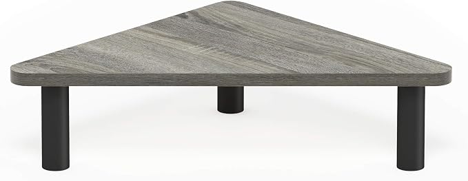 Furinno Turn-N-Tube Corner Monitor Riser Stand, French Oak Grey/Black