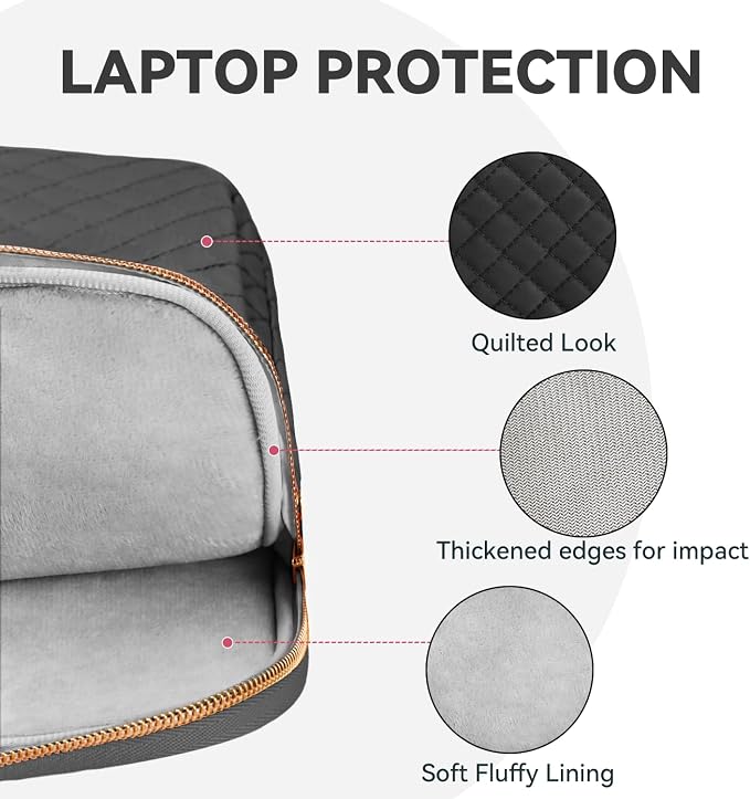 14 Inch Laptop Bag Case for Women Men Compatible with HP Chromebook OmniBook Envy/14 MacBook Pro M5/Dell Pro Inspiron XPS/Lenovo Yoga, Messenger Carrying Briefcase Computer Bag Case, Black