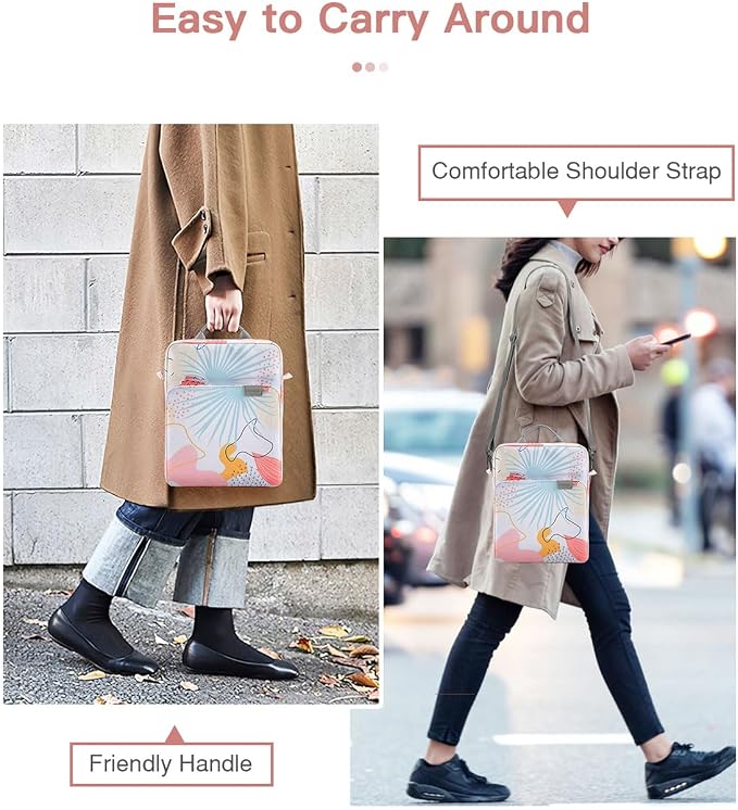 MoKo 9-11 Inch Tablet Sleeve Bag Handle Carrying Case with Shoulder Strap Fits iPad Pro/Air/A16 11 inch,iPad 10th 10.9,i-Pad 9/8/7th 10.2,iPadAir 5/4th 10.9,i-Pad 9.7,Tab S8/S9 11", Tropical Leaf