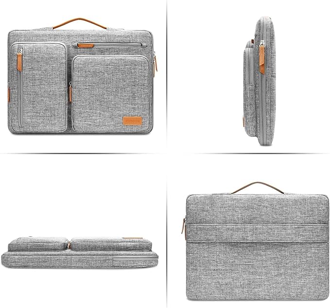 MOSISO 360 Protective Laptop Case 16 inch, 15-15.6 inch Laptop Sleeve Compatible with MacBook Pro 16, HP Acer Dell Lenovo ASUS, Side Open Carrying Case with 4 Zipper Pockets&Handle, Gray
