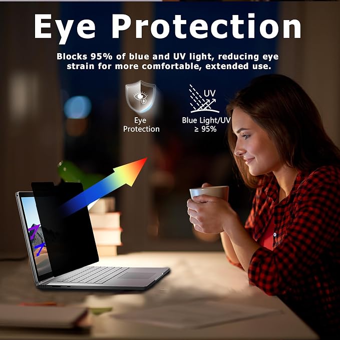 Adeway Privacy Screen Protector for Surface Laptop 7 15 Inch, Magnetic Nano, Anti-Spy, Removable, Blue Light & UV Blocking, Anti-Glare