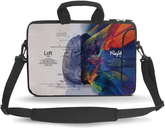 11 11.6 12 12.5 13 inches Case Laptop/Chromebook/Ultrabook/Notebook PC Messenger Bag Tablet Travel Case Neoprene Handle Sleeve with Shoulder Strap(Left Right Brain)