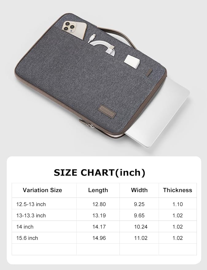 DOMISO 15.6 inch Laptop Case Sleeve Protective Cover Compatible with 16 inch MacBook Pro M4 M3 M2/Pro Max,15.6-16 inch HP Dell ASUS Lenovo Chromebook,Waterproof Computer Cases Bag,Dark Grey