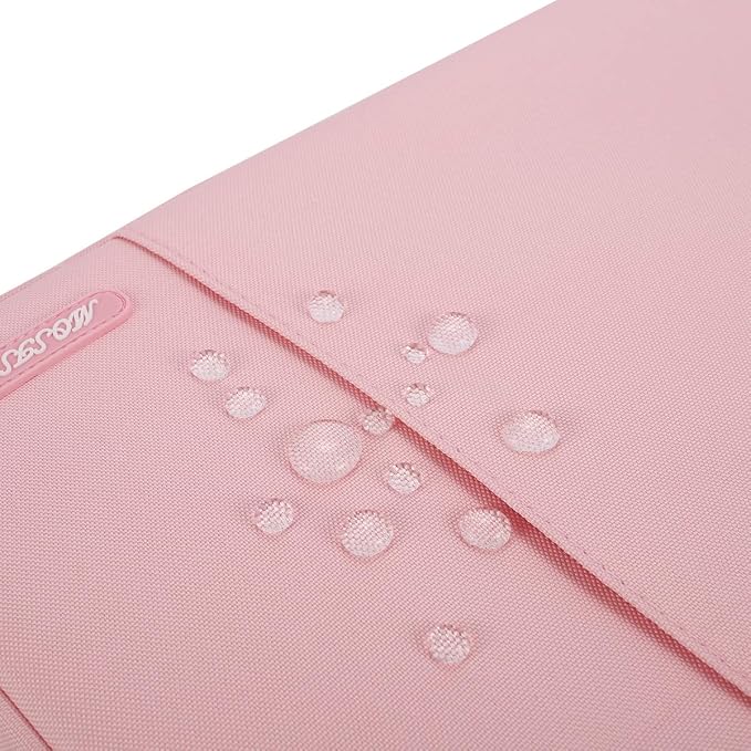 MOSISO Laptop Case 14 inch, 14 inch Laptop Sleeve Compatible with HP Lenovo Dell ASUS Acer, HP Stream, Dell Latitude, Lenovo IdeaPad, Polyester Vertical Computer Sleeve Bag with Pocket, Pink