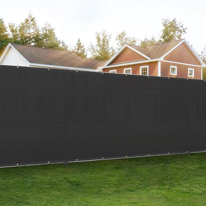 Bynbbur 6'x74' Privacy Fence Screen Net Fencing 90% Privacy Blockage Windscreen Fence Cover with Copper Grommet for Patio Backyard Garden Swimming Pool, Zip Ties Included, Black