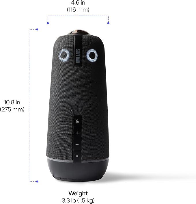 Owl Labs Meeting 4+ Premium Pack - 360 Degree, 4K Smart Video Conference Camera, Microphone, and Speaker (Includes Accessories and Warranty)