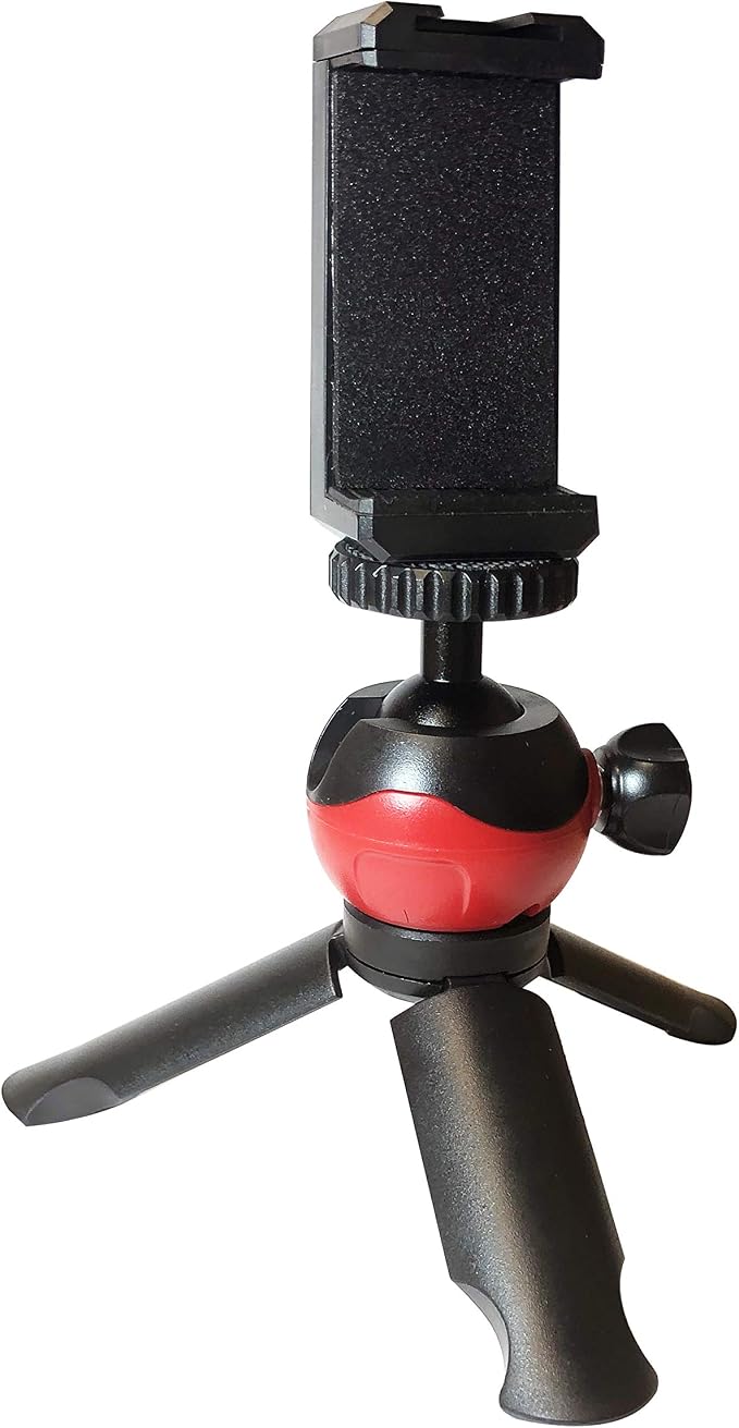 Vidpro TT-8 Mini Tripod and Handgrip with Ball Head for Smartphones and Cameras. for Camcorders, Small DSLRs, Mirrorless and Phones. Shoe Mount for attaching Lights and Mics. Zoom Video Conferencing