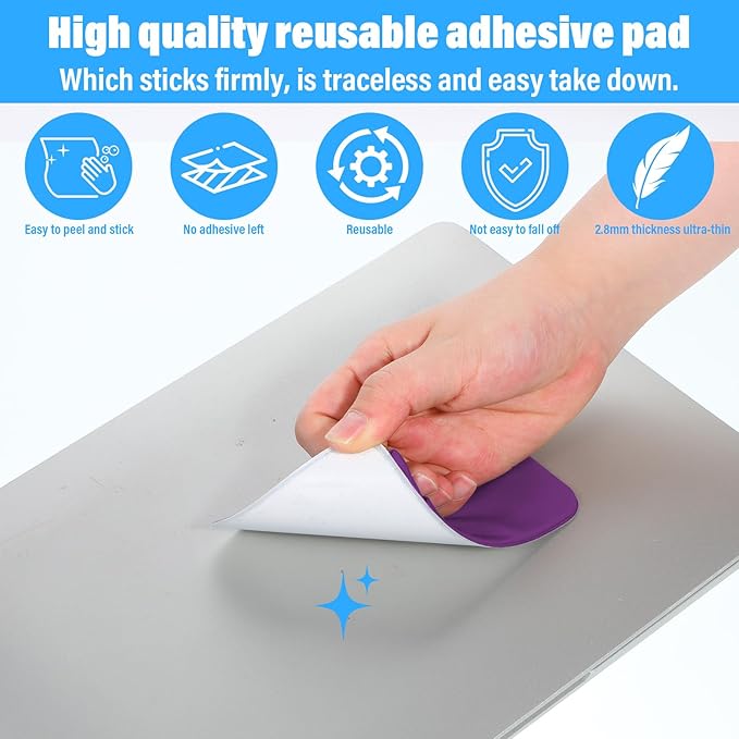 Portable Hard Drive Sleeve 2-Pocket Stick on Pouch with Reusable Adhesive SSD Hard Drives Carrying Case Computer Accessories Pouch Holder for Most Laptop External Solid State Drive Mouse USB Cable
