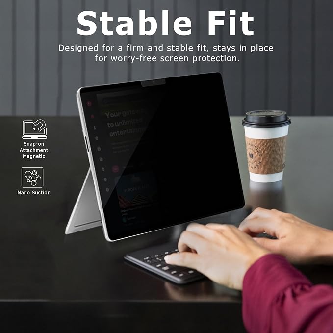 Adeway Privacy Screen Protector for Surface Pro 7/6/5/4/3 12.3 Inch, Magnetic Nano, Anti-Spy, Removable, Blue Light & UV Blocking, Anti-Glare