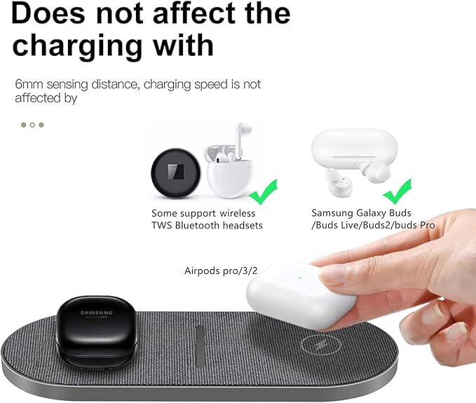 40W Wireless Charging Pad,Dual 20W Charging mat for Apple iPhone 16 15 14 13 12 11 Pro/Max/Mini/Plus/XS/XR,Airpods 4/3/Pro,2 in 1 Wireless Phone Charger for Samsung,Pixel,Xperia(with PD Adapter)