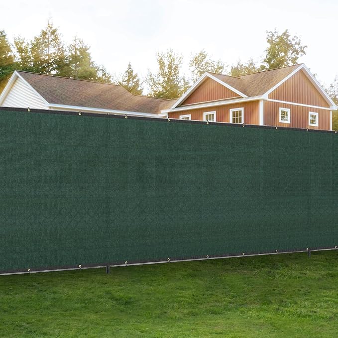 Bynbbur 6'x39' Privacy Fence Screen Net Fencing 90% Privacy Blockage Windscreen Fence Cover with Copper Grommet for Patio Backyard Garden Swimming Pool, Zip Ties Included, Green