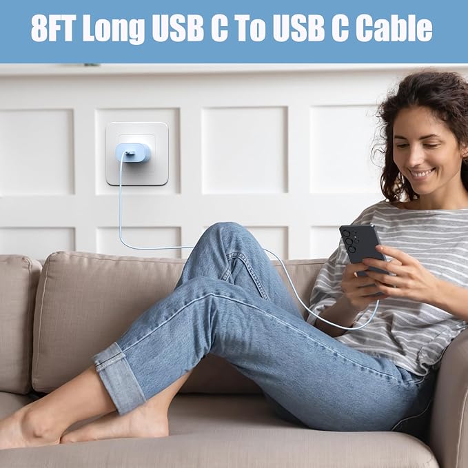 Super Fast Charger Type C,25W USB C Wall Charger Fast Charging Block &8Ft Cable Cord for Samsung Galaxy S26/S25/S24 Ultra/S24/S24+/ S23Ultra/S23/S23+/S22/S22 Ultra/S22+/S21 Ultra/S20 Ultra/Note 20/10
