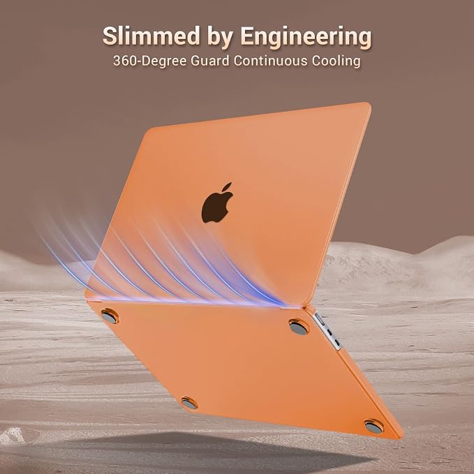 MOSISO for MacBook Air 15 inch Case M5 2026 M4 M3 M2 2025-2023 A3448 A3241 A3114 A2941, 4 in 1 Kit Seamlessly Closes Anti-Fingerprints Matte Hard Shell,Great for Business Travel Study, Cosmic Orange