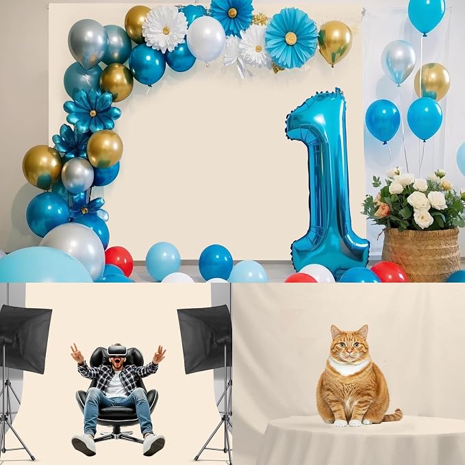 7x10ft Beige Photography Backdrop, High Density Polyester Fiber Photo Background Cloth is Foldable and Machine Washable, Suitable for Photo Background Video Photography Studios