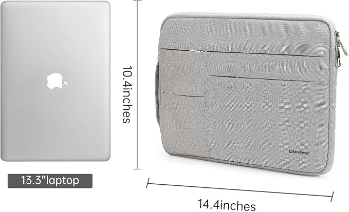 Omnpak 13-inch Laptop Sleeve Case for MacBook Neo A18 Pro/MacBook Air M5, Water-Resistant Protective Case with Side Handle and Pockets Carrying Case for 13-14" MacBook Air/Pro M5/M4/M3/M2/M1