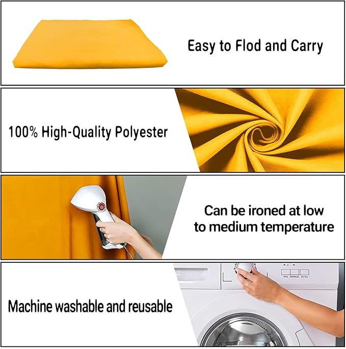 5x7FT Yellow Collapsible High Density Photo Backdrop for Video & Television
