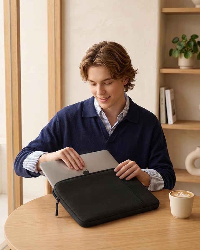 ProCase Laptop Sleeve 13" for MacBook Neo/Air/Pro 13-13.6 inch with A18/M5/M4/M3/M2/M1 Chip 2026-2016, Computer Case Also Compatible with 13" HP Dell ASUS Lenovo Acer Chromebook -Black