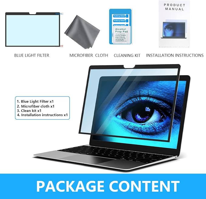 FILMEXT for Microsoft Surface Pro X/Surface Pro 8/Surface Pro 9/Surface Pro 10 Anti-Glare Anti-Blue Light Screen Protector Filter,Eye Care Blue Light Filter (for Surface Pro 10/9/8/X13 Screen Filter)