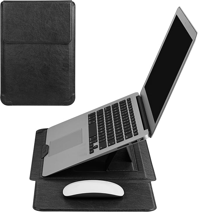 HoYiXi 13.3 Inch Laptop Sleeve Case with Stand - Compatible with MacBook Neo 2026/MacBook Air/Pro 13 (M4/M3/M2/M1 2020-2025), Surface Pro 8 2021, iPad Pro 12.9 & 13-13.3" Dell Acer Laptops,Black