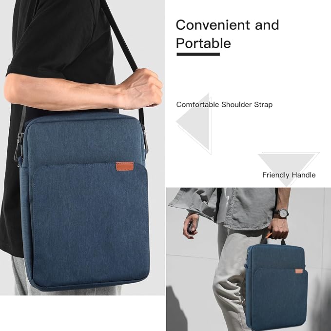 12.9-13 Inch iPad Carrying Bag for 2026 13 inch iPad Air M4 M3 M2 & iPad Pro M4 M5 with Magic Keyboard, iPad Pro 12.9, Travel Shoulder Sleeve Case Bag, Navy Blue