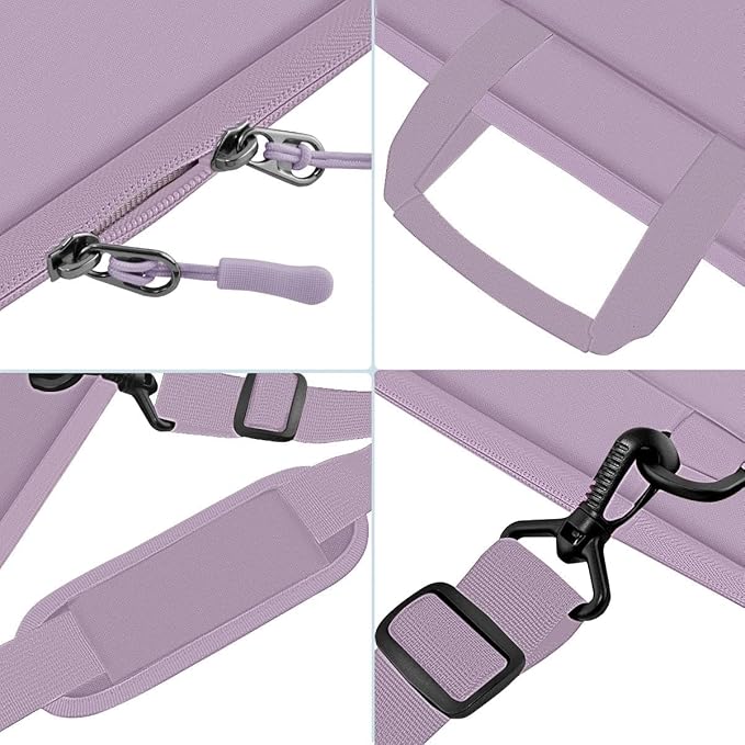 Laptop Shoulder Bag 17.3 inch Case, Durable Shockproof Protective Briefcase with Multi-Pockets Compatible with Most 17-17.3 inch HP Acer Dell Lenovo ASUS MSI Notebooks,Purple