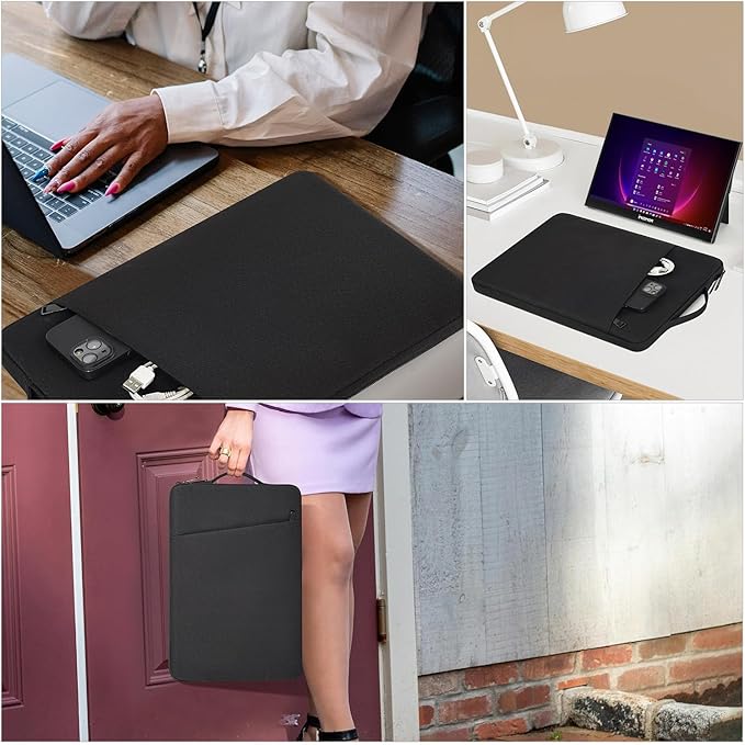 Portable Monitor Case 18.5 Inch Protective Carrying Sleeve for InnoView VisionOwl Upperizon Usparkle Ingnok aimuonos Ingnok Motyeowe Cocopar EVICIV HONGO, 18-18.5" Portable Monitor Bag Case, Black