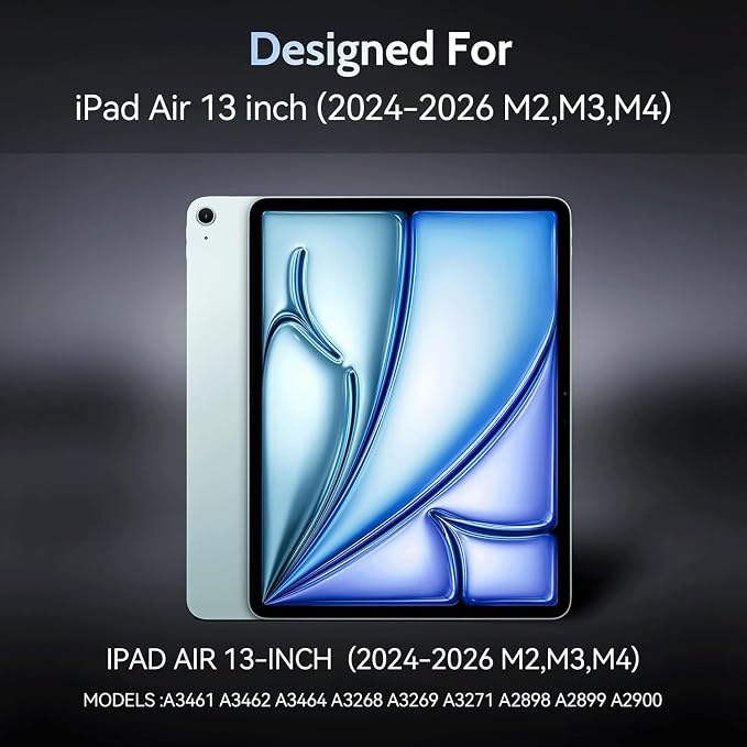 Peslv 4-Way Magnetic Privacy Screen for iPad Air 13 Inch (2024-2026, M2 M3 M4), Removable 360 Spy Private Filter, Anti Blue Light Glare Bubble-Free Easy Install Black Screen Protector