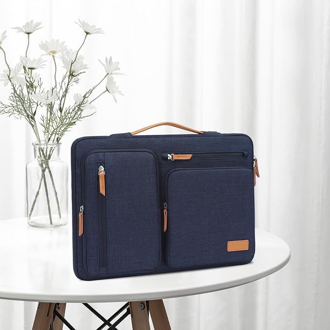 MOSISO 9-11 inch Tablet Sleeve Case for iPad A16 2025, iPad Air 11 inch M3 M2, iPad Pro 11 M4, iPad 10/9/8/7th, Galaxy Tab A9+/S9/S8/Plus 11, Side Open Carrying Bag with 4 Zipper Pockets, Navy Blue