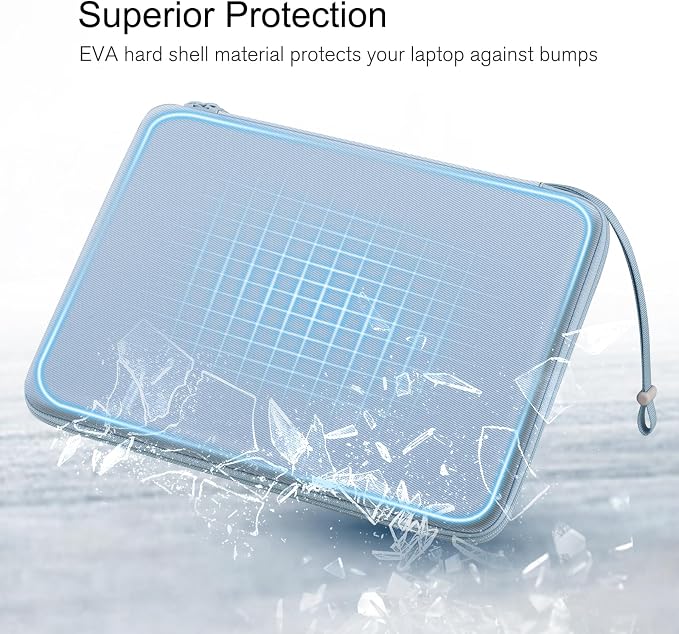 FINPAC Hard Laptop Sleeve Case for 15.3 inch MacBook Air M5 M4 M3 M2 (2026-2023) A3448 A3241 A3114, 16.2 inch MacBook Pro 2026 M5/M4/M3/M2/M1 Pro/Max, Waterproof Case for Surface Laptop, Ice Blue