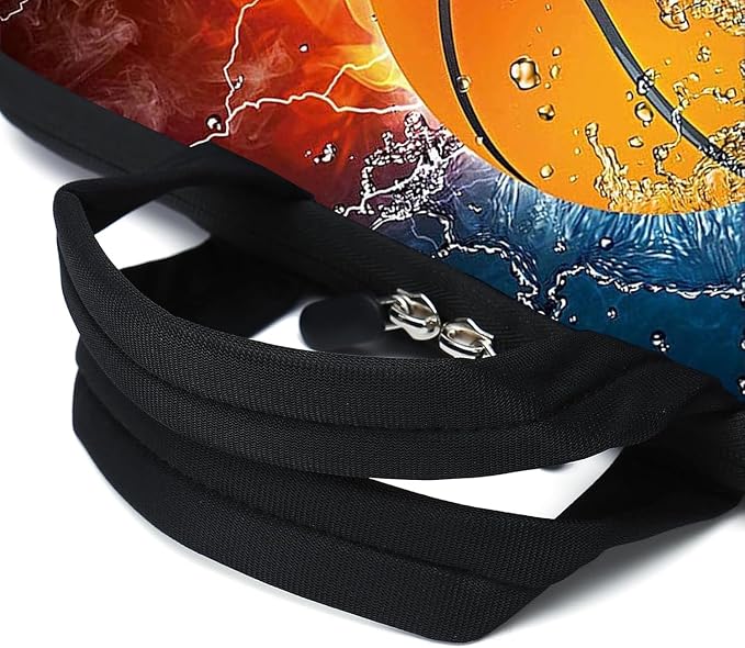 AMARY 17" Laptop Shoulder Bag Carrying Case Adjustable shoulder straps, comfortable handle, front pocket for storing mouse (Hot Basketball)