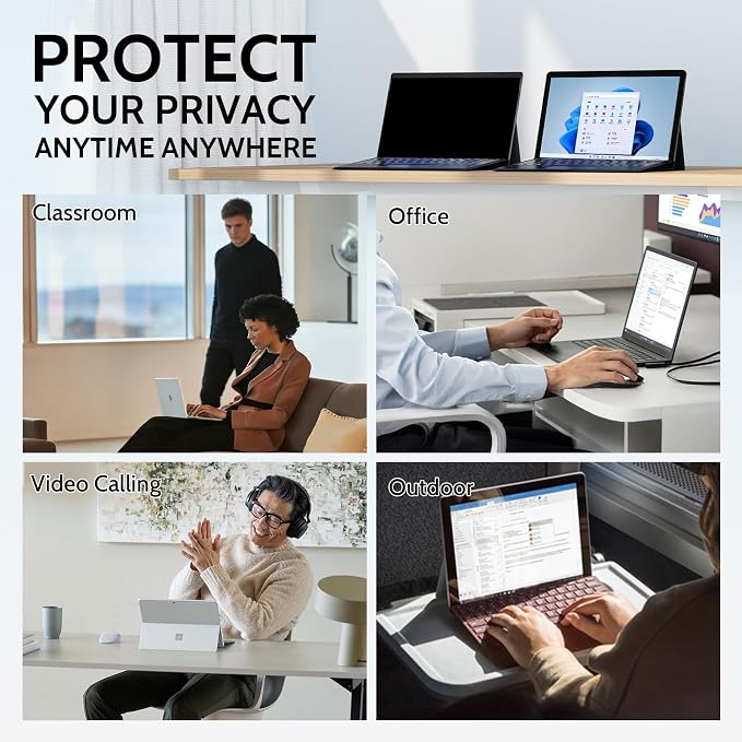 IPROKKO Magnetic Removable Privacy Screen Protector for Microsoft Surface Go 4/3/2/1 10.5 Inch (2018-2023), Matte Anti Glare Blue Light Scratch Spy Laptop Computer Monitor Screen Filter Compatible With Webcam & Pen